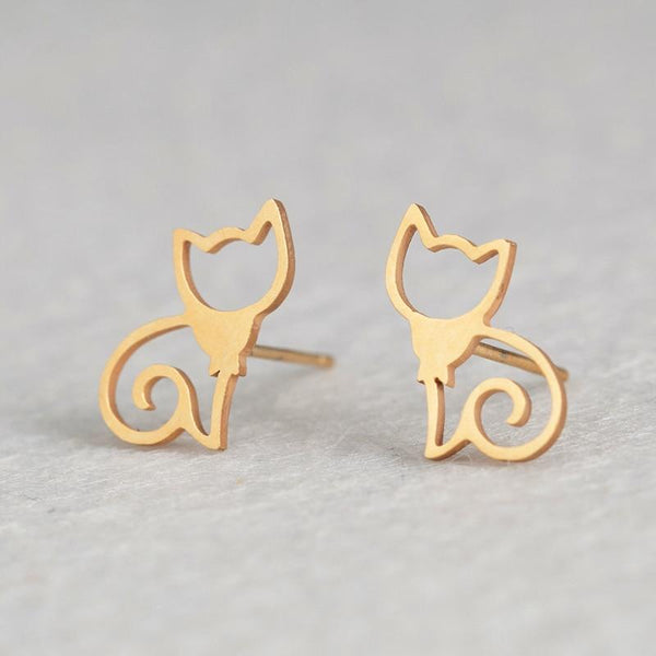 Boucles d’oreilles Chats minimalistes