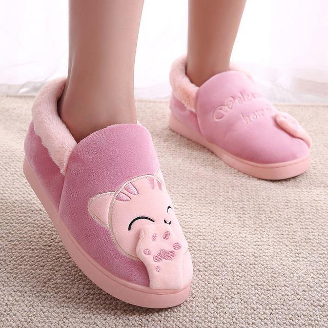Chaussons Chat Femme Patounes Rose
