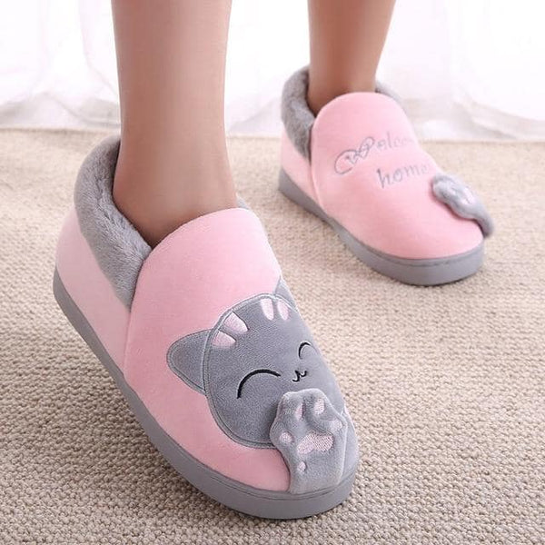 Chaussons Chat Fille Patounes Rose