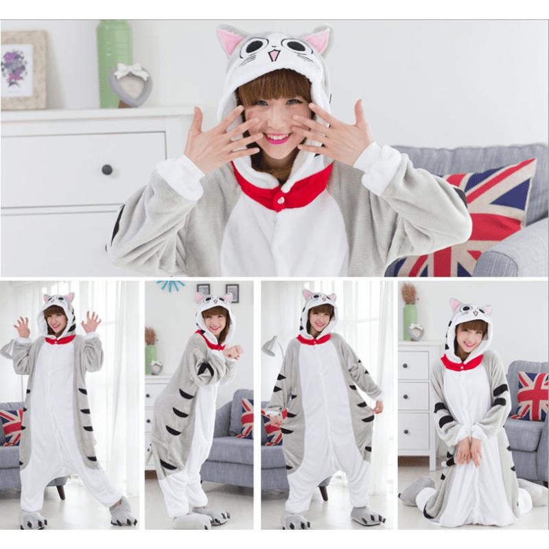 Combinaison Pyjama Chat Gris