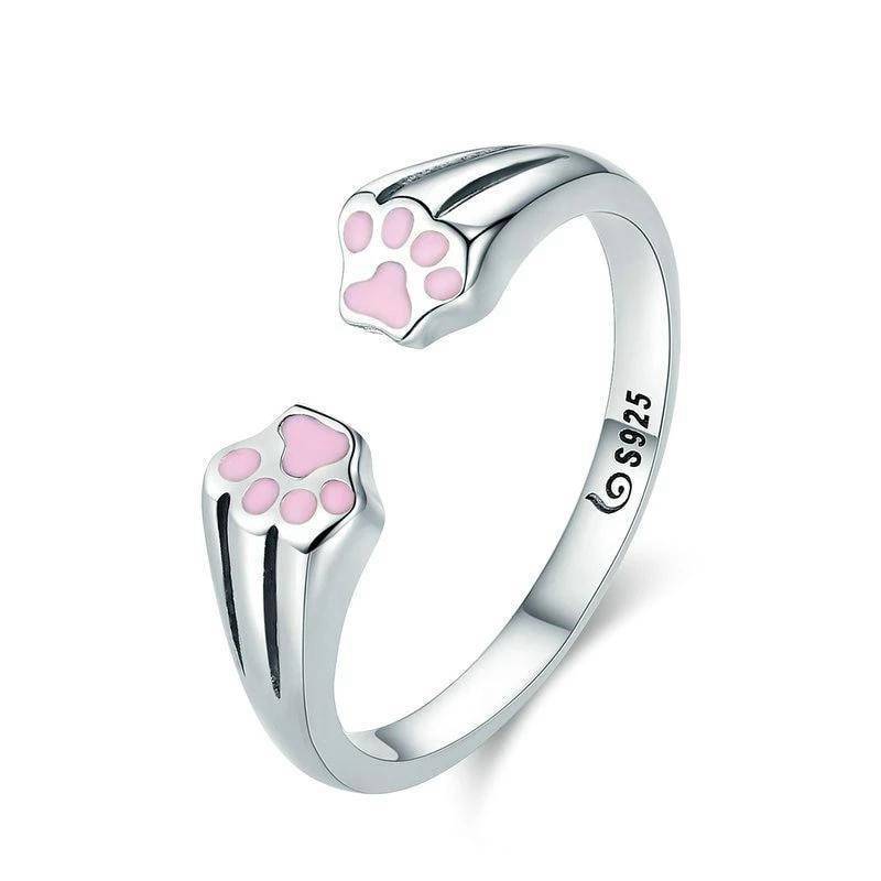 Bague Chat Mes Pattes Roses Adorées